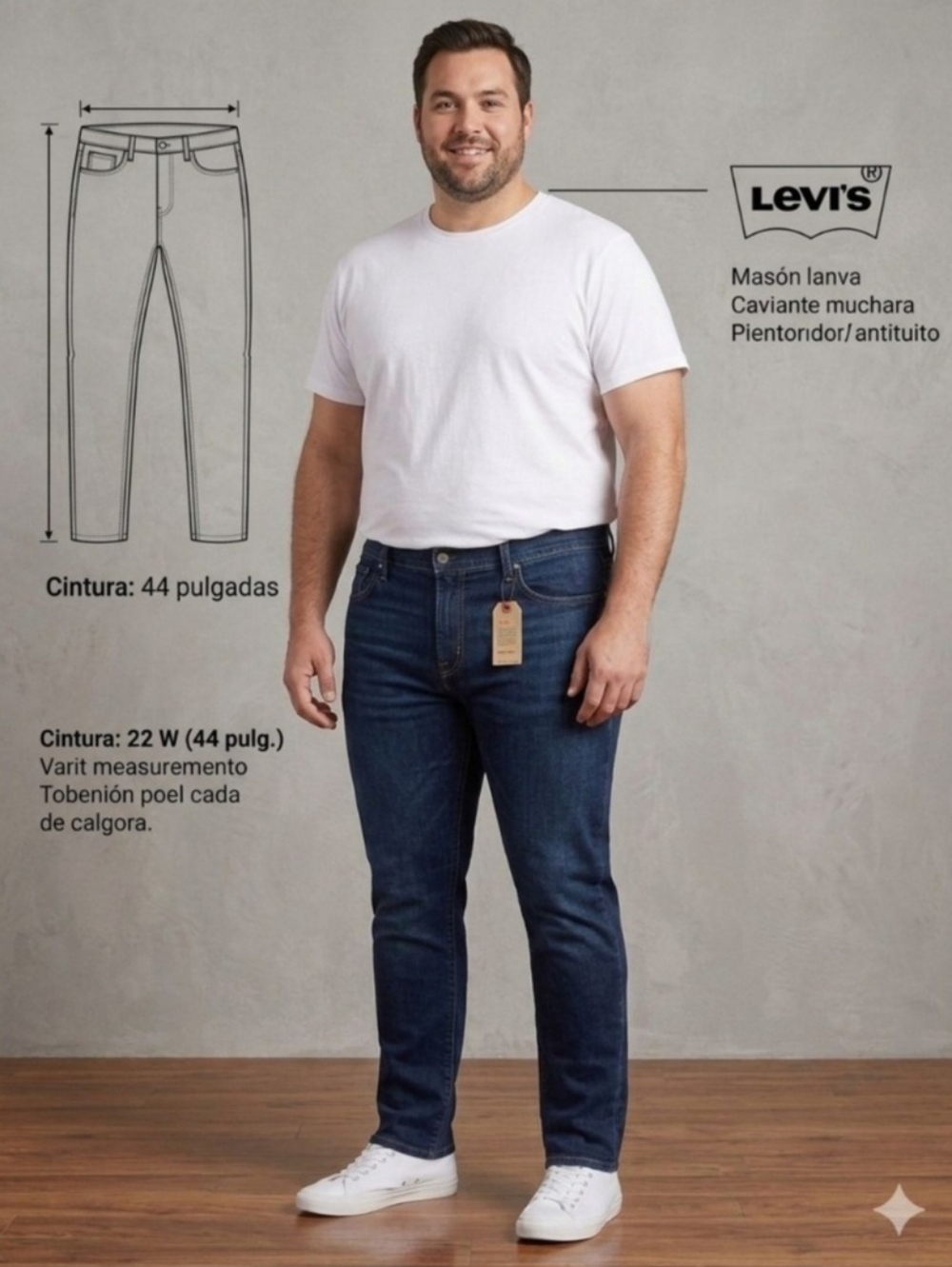 Levi's Men's Skinny Jeans in Dark Blue Wash. Size 22 W